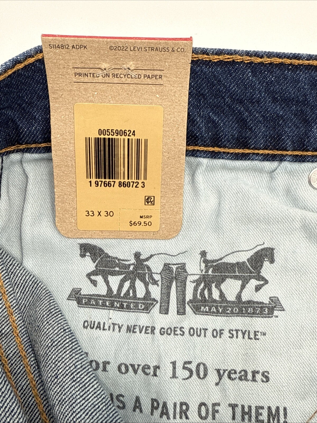 $69.50 Levi's Men's 559 Relaxed Straight Jeans - Mystery Man Blue - 33W 30L -NEW