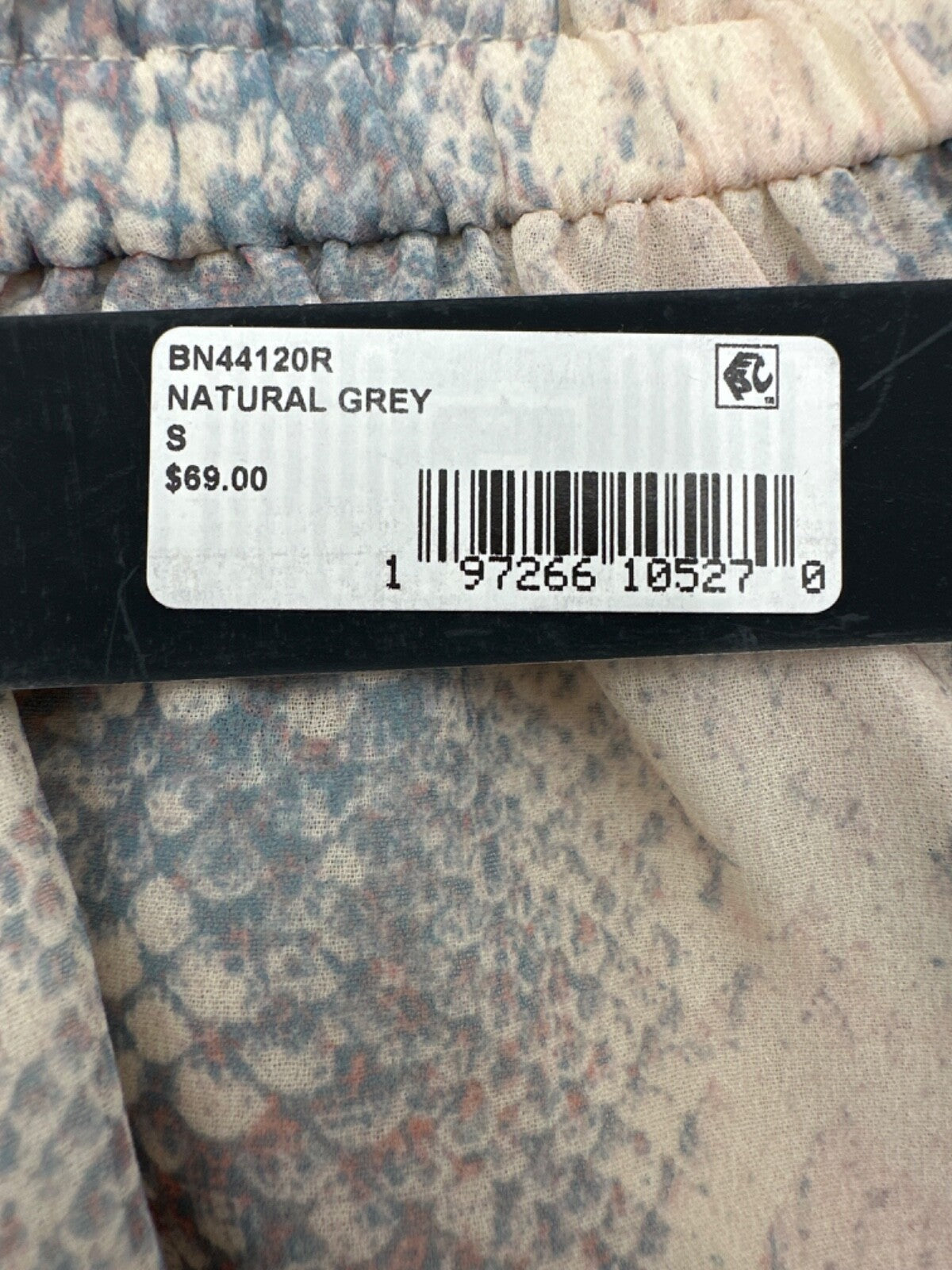 $69 Steve Madden Women’s Snake Print Blouse Top - Natural Grey - Small - New