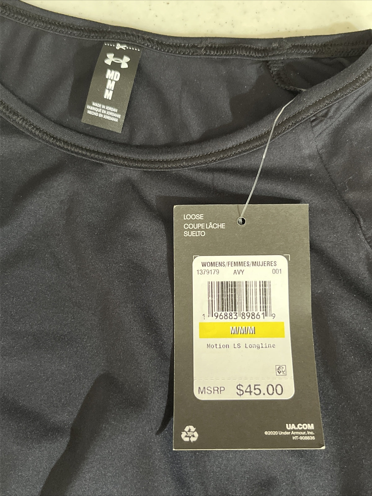 Under Armour Women's Motion Longline Cinch Side Shirt 1379179-Black-Medium-$45