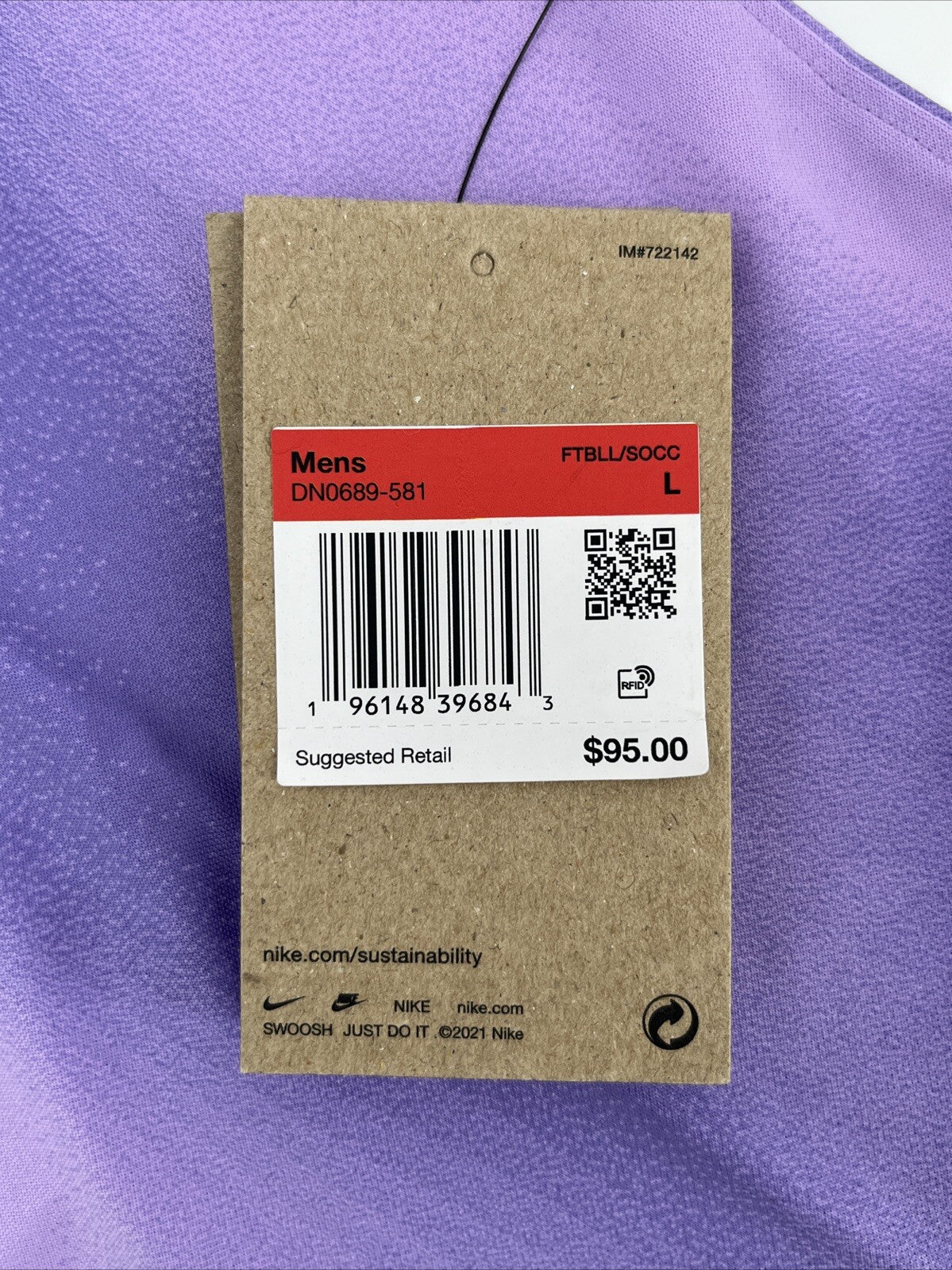 $95 Nike Men’s France Goalkeeper Soccer Jersey FFF DN0664-581-Purple-Large-New