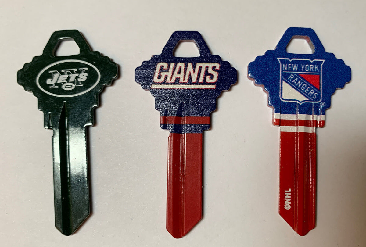 Lot 3 Keys House or Office Blank SC1 Schlage- New York 1 Jets 1 Giants 1 Rangers