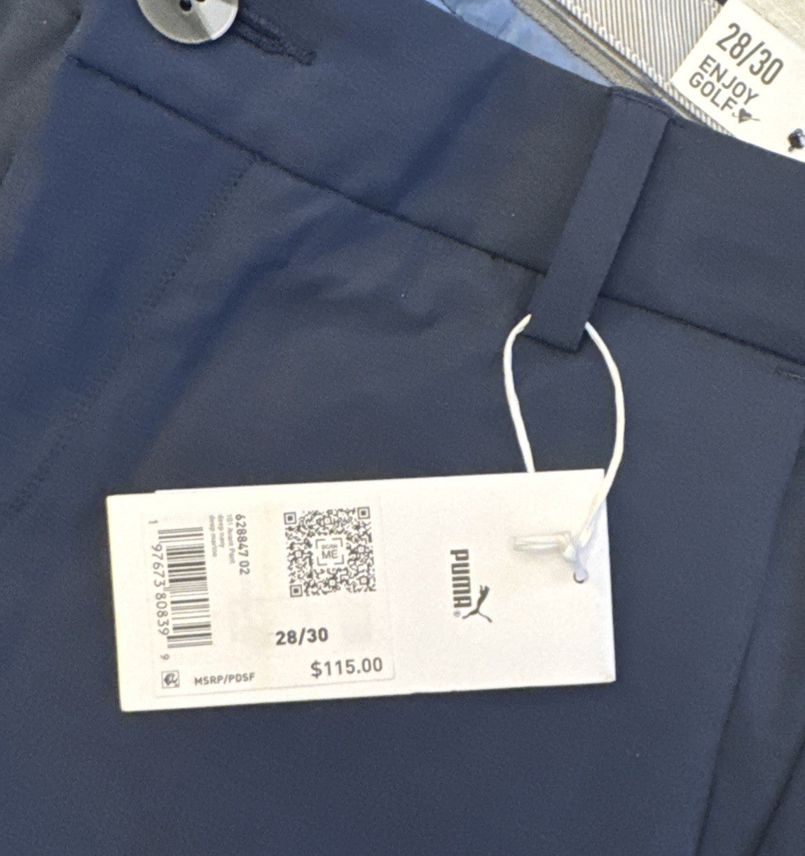 $115 Puma Men’s 101 Slash Pockets Avant Golf Pant 628847 02-Deep Navy- 28W 30L