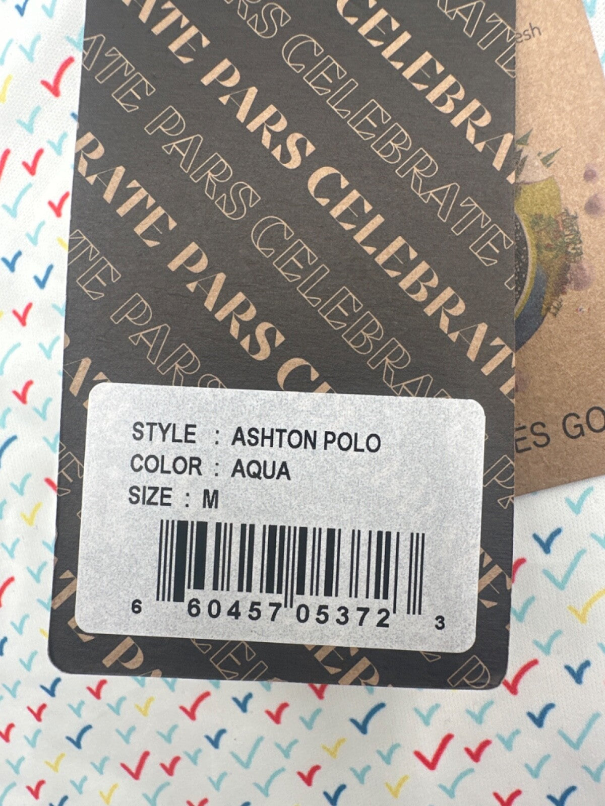 $68 Swannies Golf Men’s Ashton Polo Shirt - White/Aqua - Medium - New With Tags