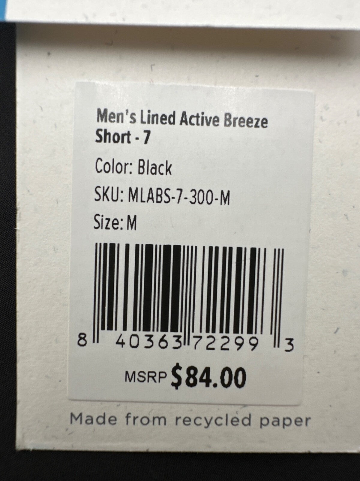 $84 Free Fly Men's Lined Active Breeze Short 7” - Black - Medium - New With Tag