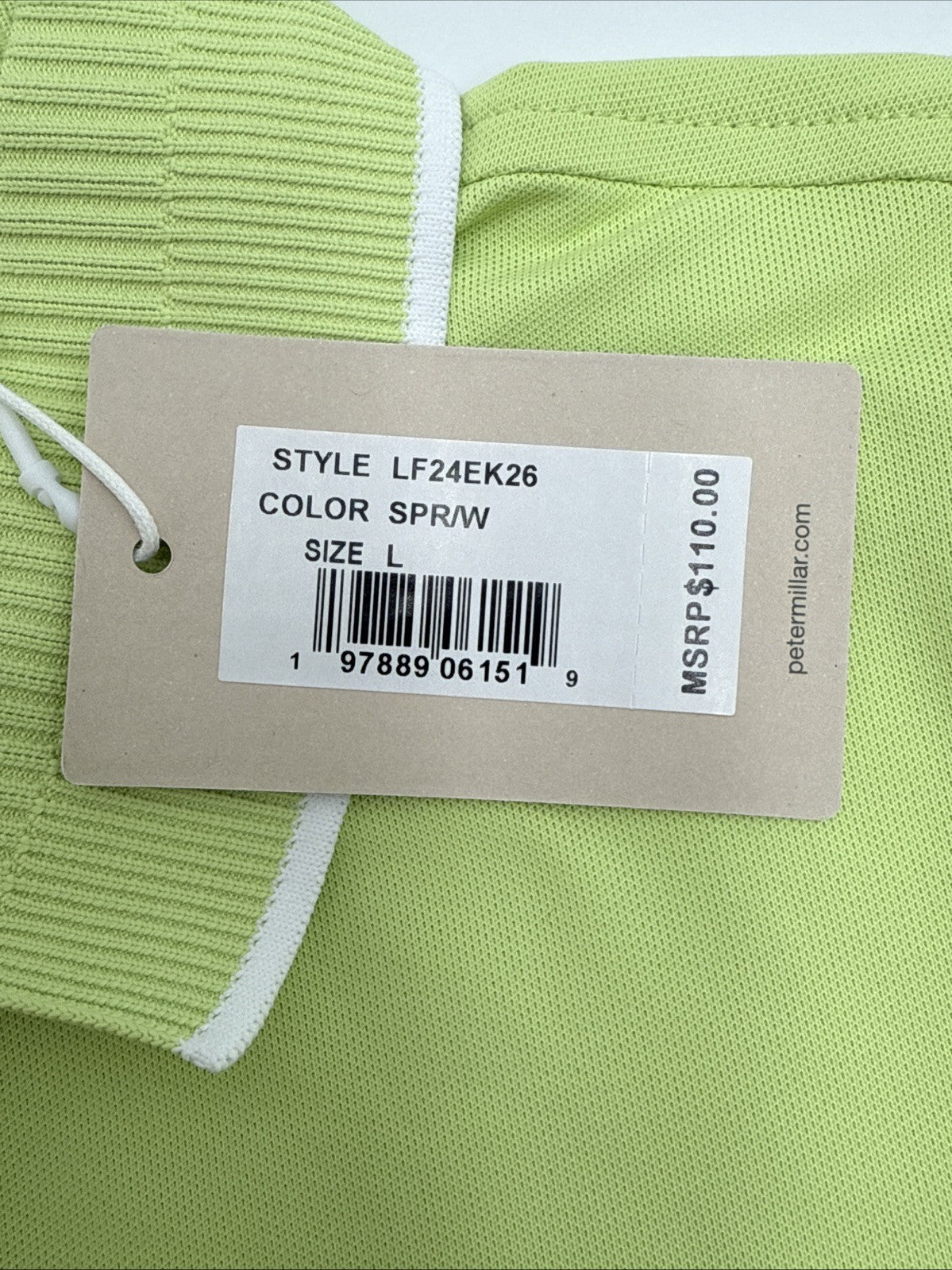 $110 Peter Millar Women’s Whitworth Mesh Sport Polo Shirt- Lime-Size: Large -New