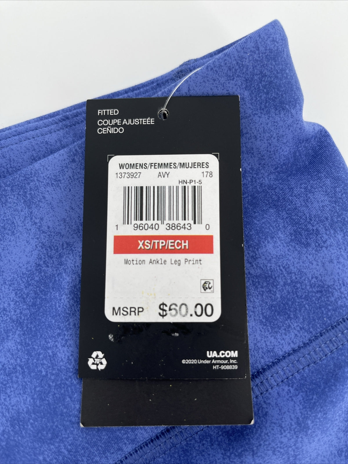 Under Armour Women’s Motion 7/8 Legging-Deep Periwinkle- XSmall - New Tag $60