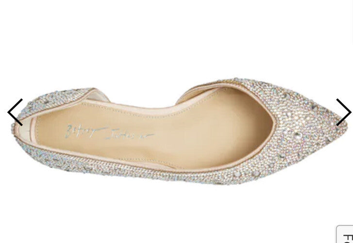 Betsey Johnson Women's Remy Ballet Flat - Silver Iridescent- 6M- New