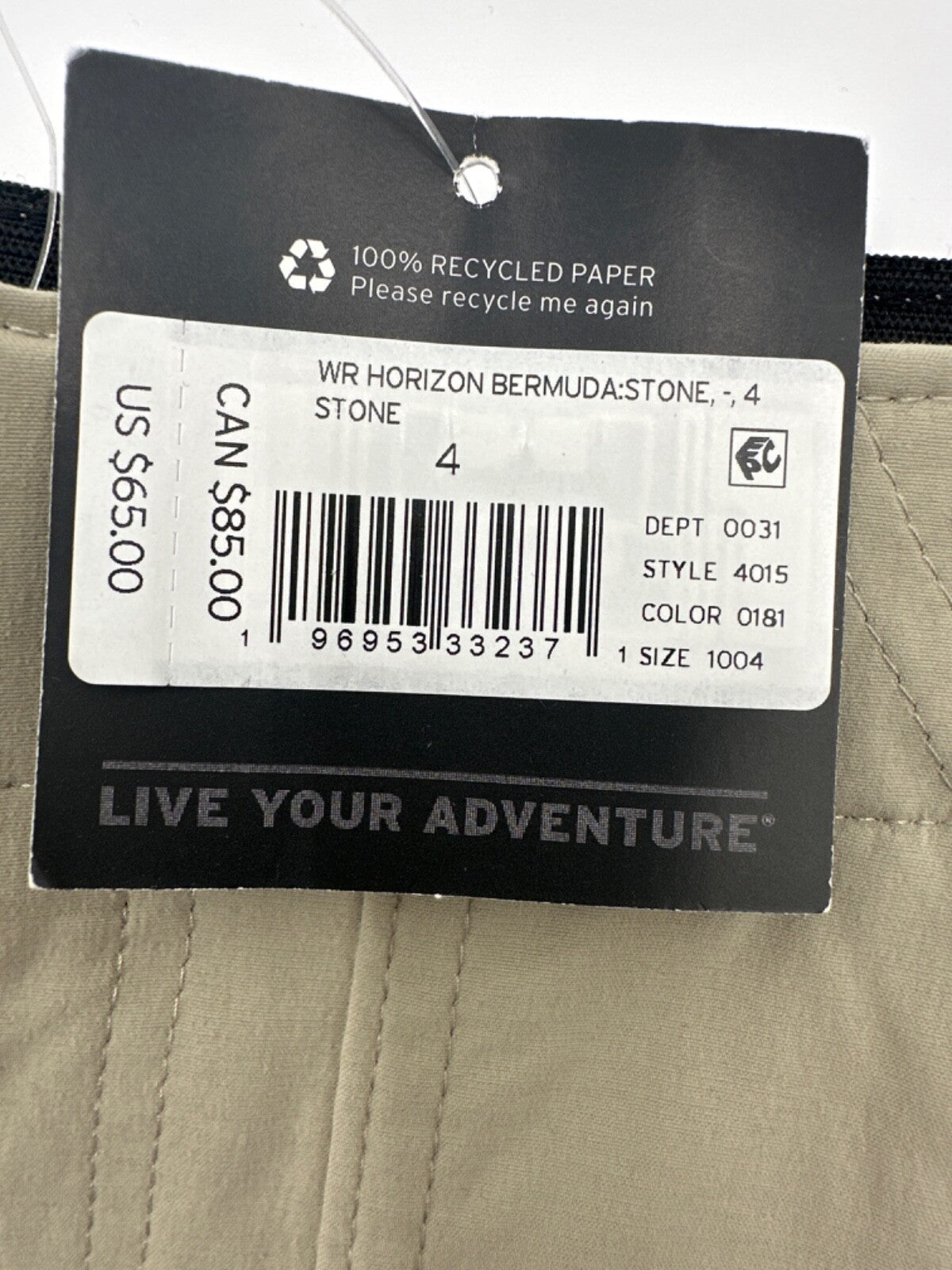 $65 Eddie Bauer Women’s Horizon Bermuda Shorts 8.5” - Stone - Size 4 (28W) - New