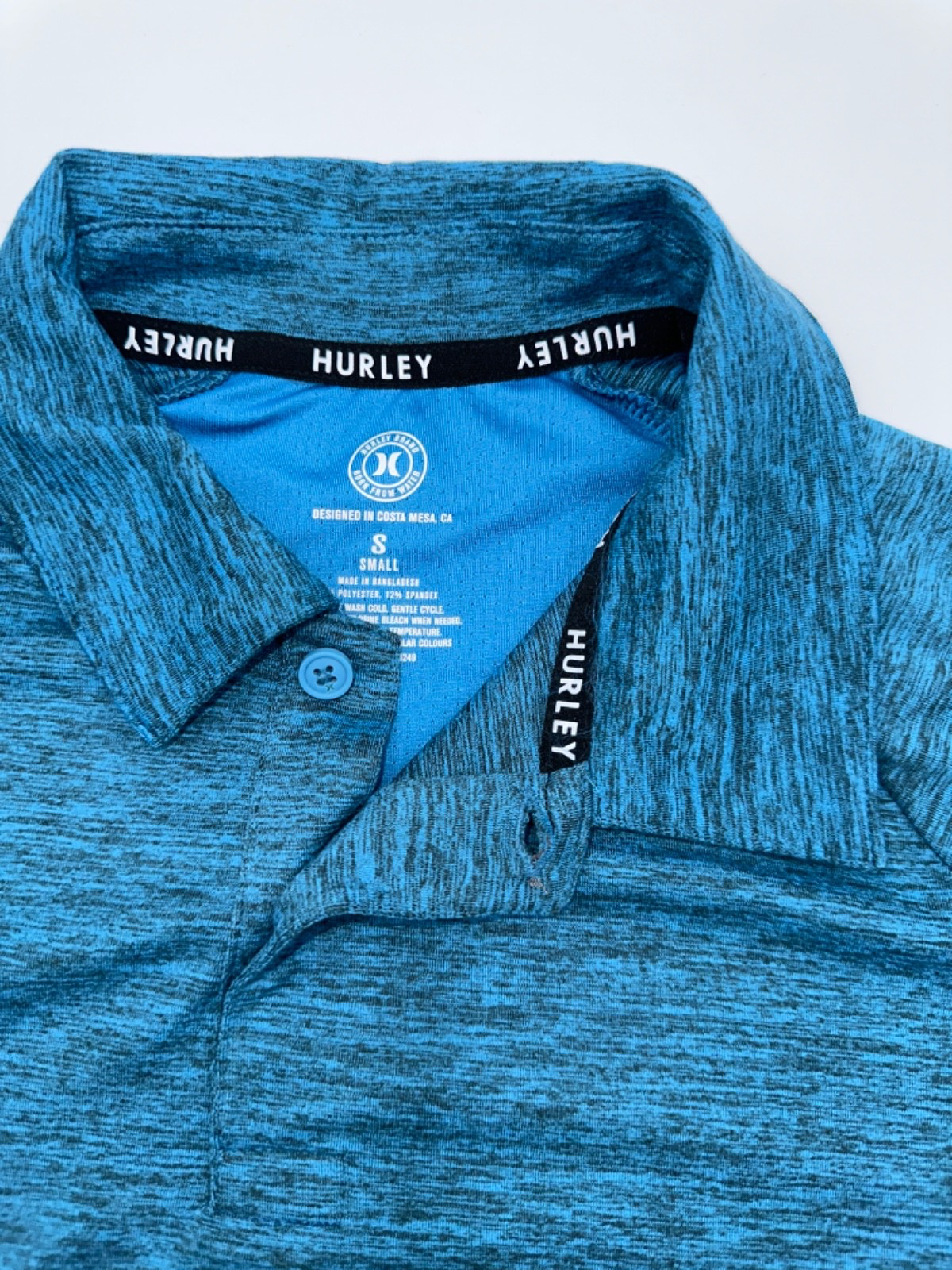 $40 Hurley Men’s Spacedye Performance Polo- Blue- Small - New Missing Tag