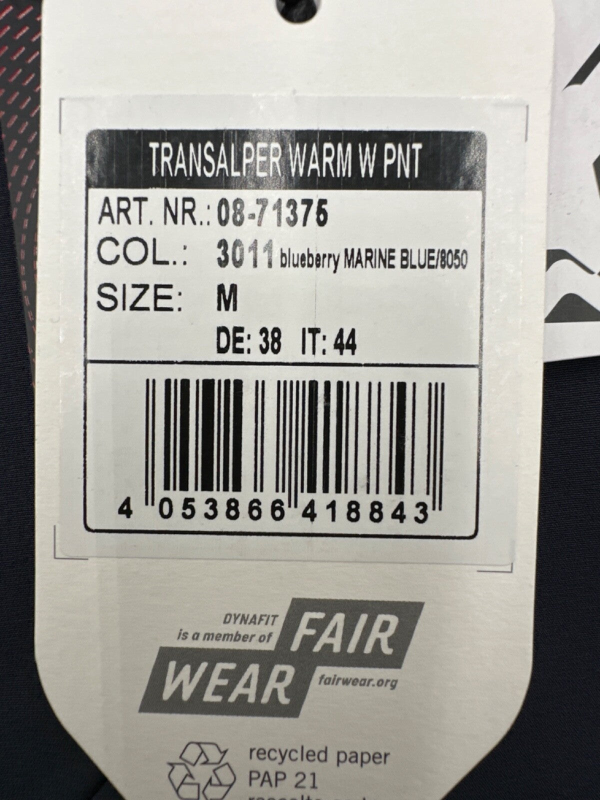 $99 Dynafit Women's Transalper Pant - Marine Blue - Medium - New With Tags