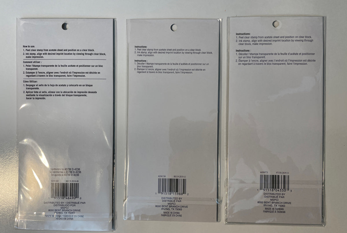 Lot Of 3 Recollections Poly Clear Photopolymer Stamps - Combo Lot