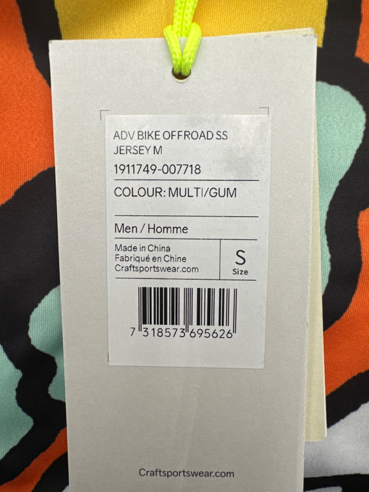 $60 Craft Men’s ADV Bike Offroad SS Jersey - Multi/Gum - Small - New with tags