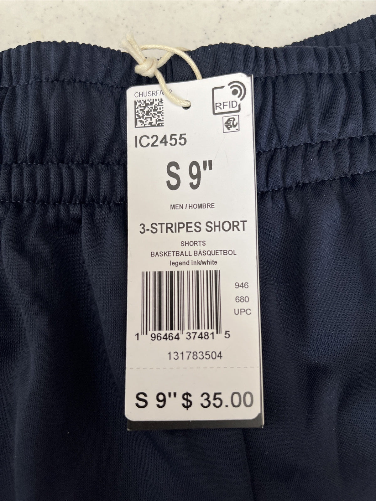 Adidas Men’s Legend 3 Stripes 9” Basketball Shorts IC2455-Blue / White-Small-New