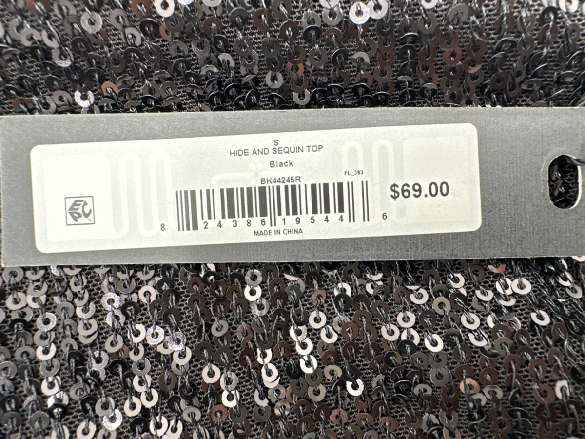 $69 Steve Madden Women’s Hide And Sequin Top - Black- Small - New With Tag