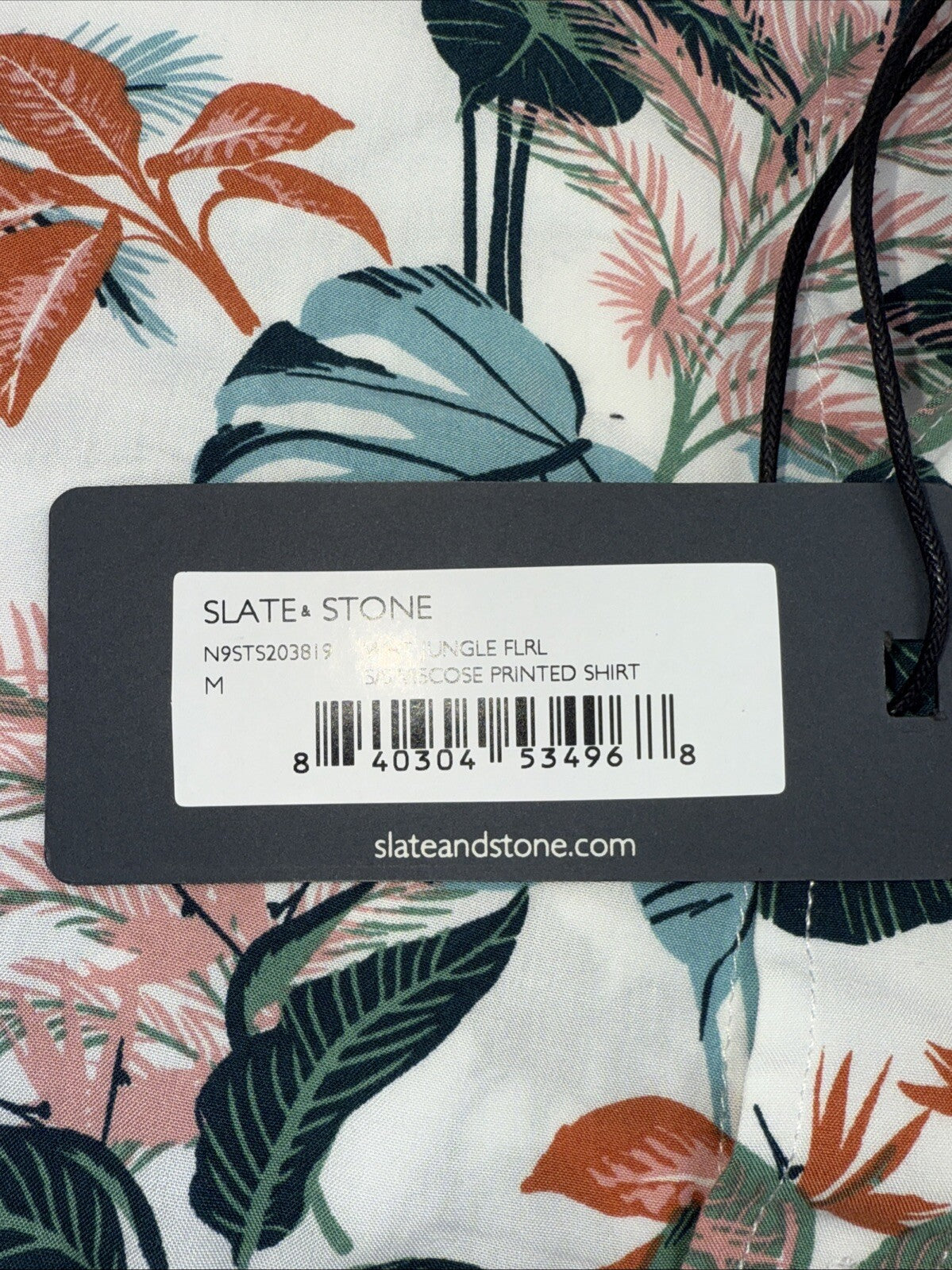 $128 Slate & Stone Tropical Floral Viscose Shirt Short Sleeve-Multicolor-Medium