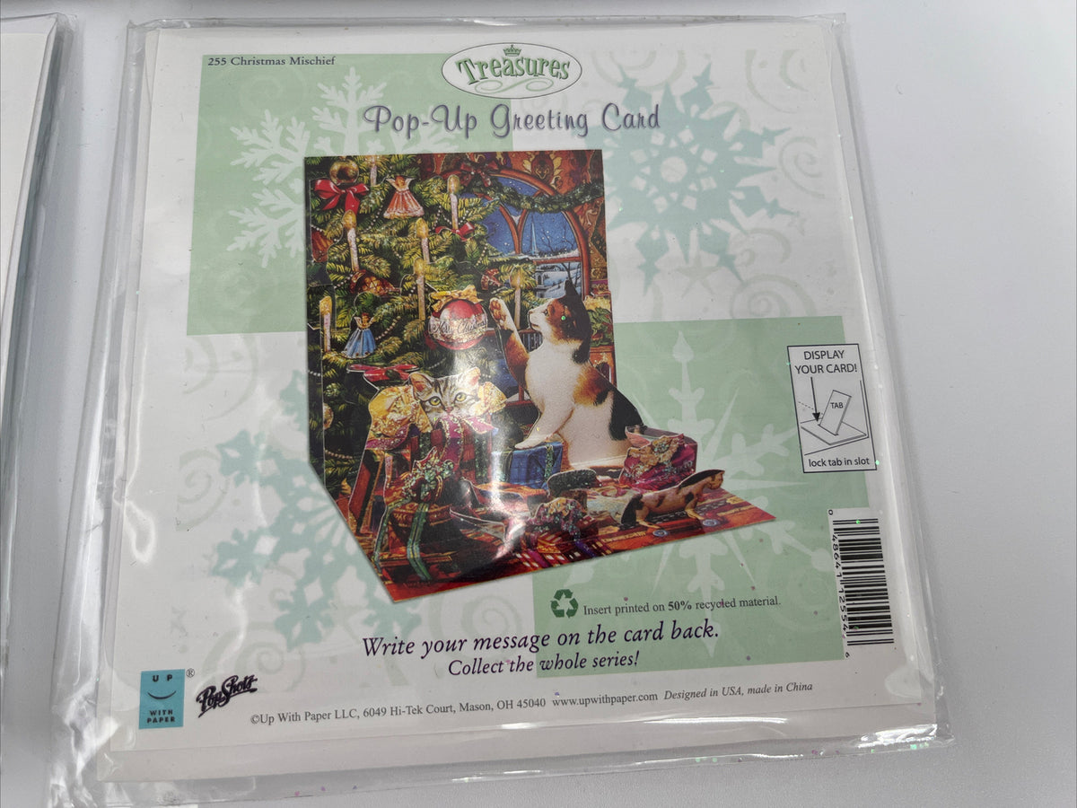 Up With Paper Lot Of 5 Holiday Pop-Up Christmas Cards- Combo - ($50) Great Deal!