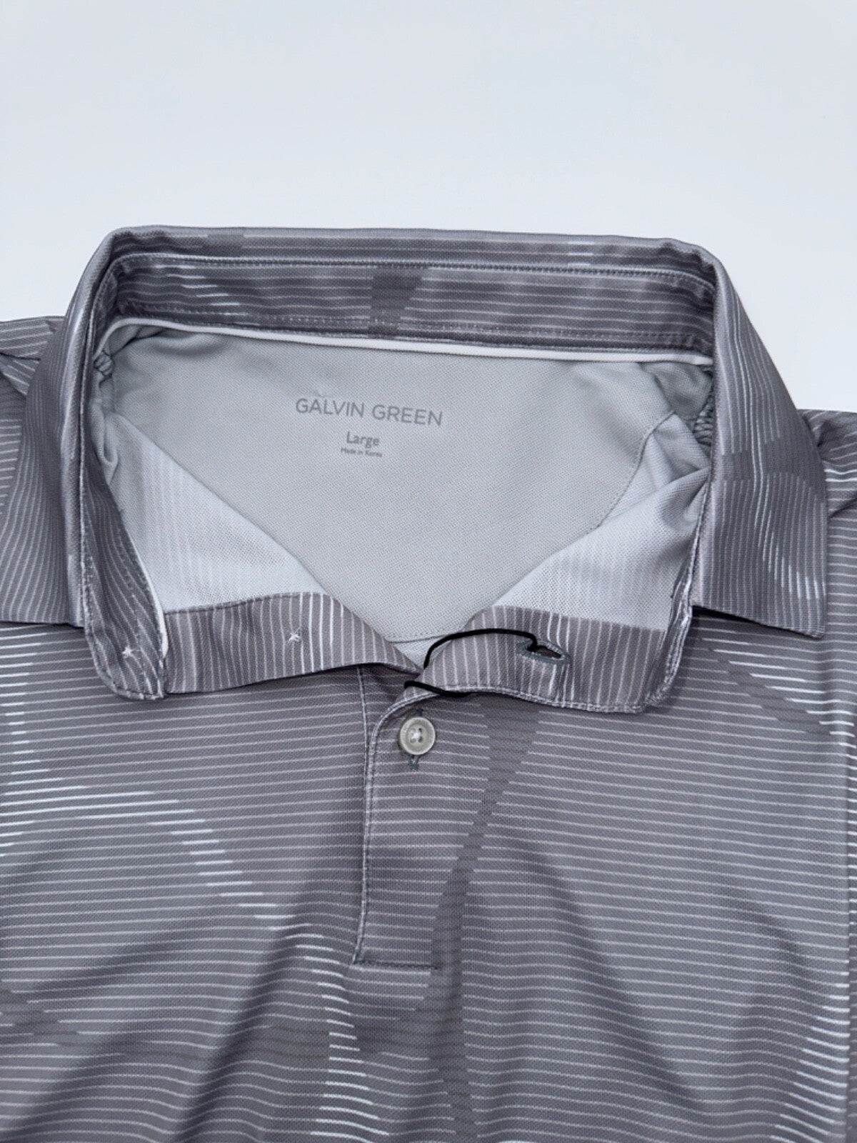 $90Galvin Green Men’s Markos Golf Polo - Cool Grey/White - Large - New with tag