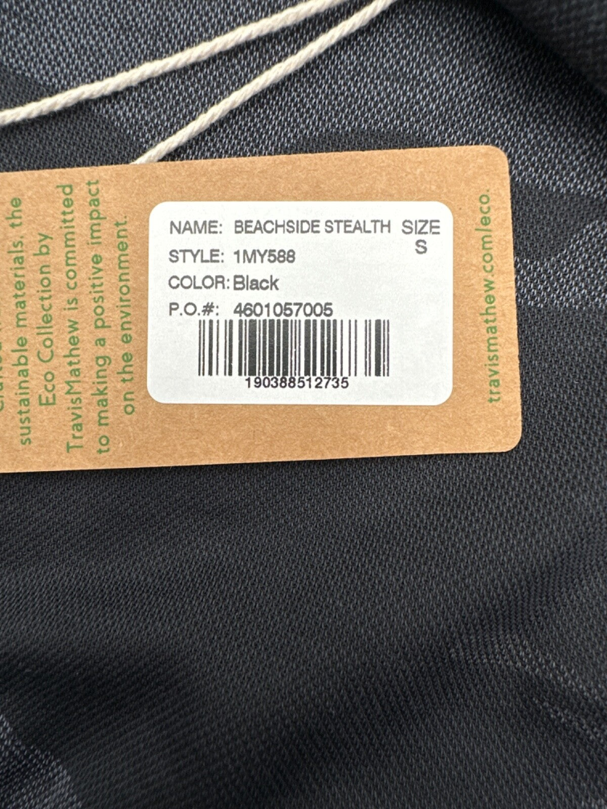 $100 Travis Mathew Men’s Beachside Stealth Polo - Black - Small - New With Tag