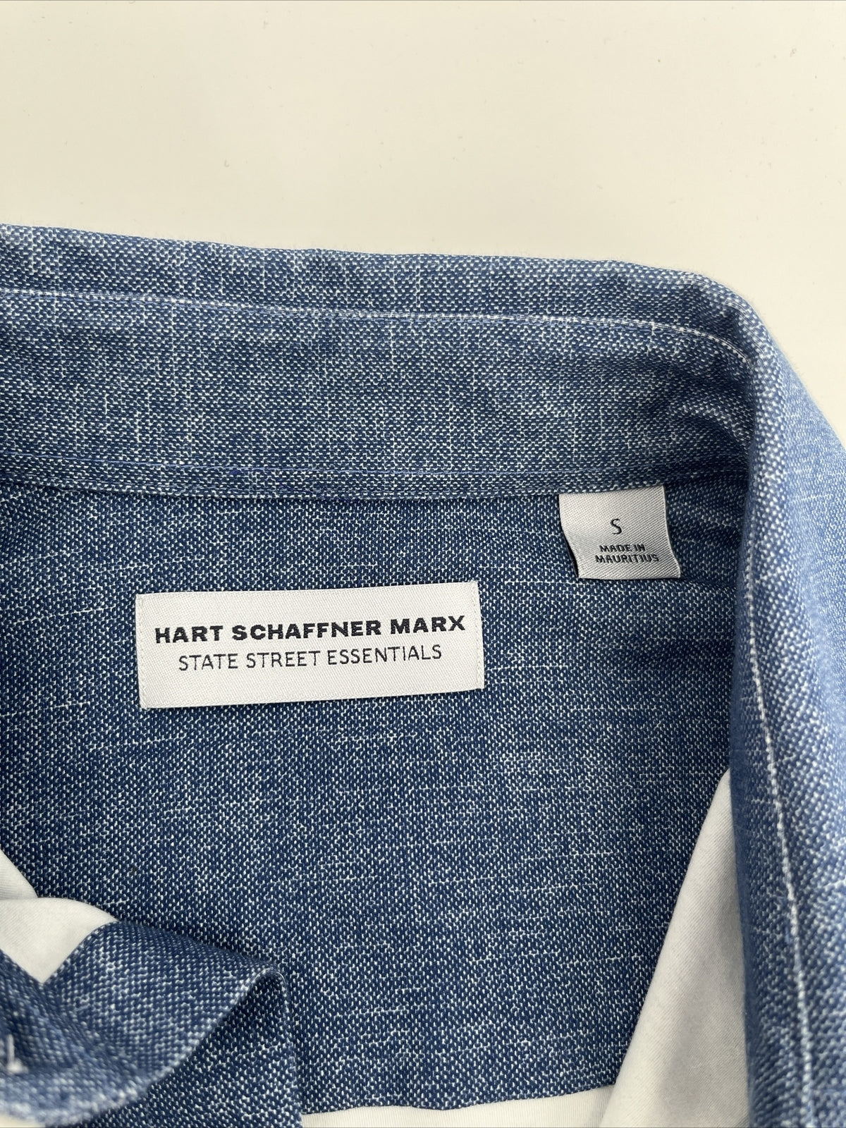 $99 Hart Schaffner Marx Men's State Street Albini L/Sleeve Shirt-Blue-Small-New