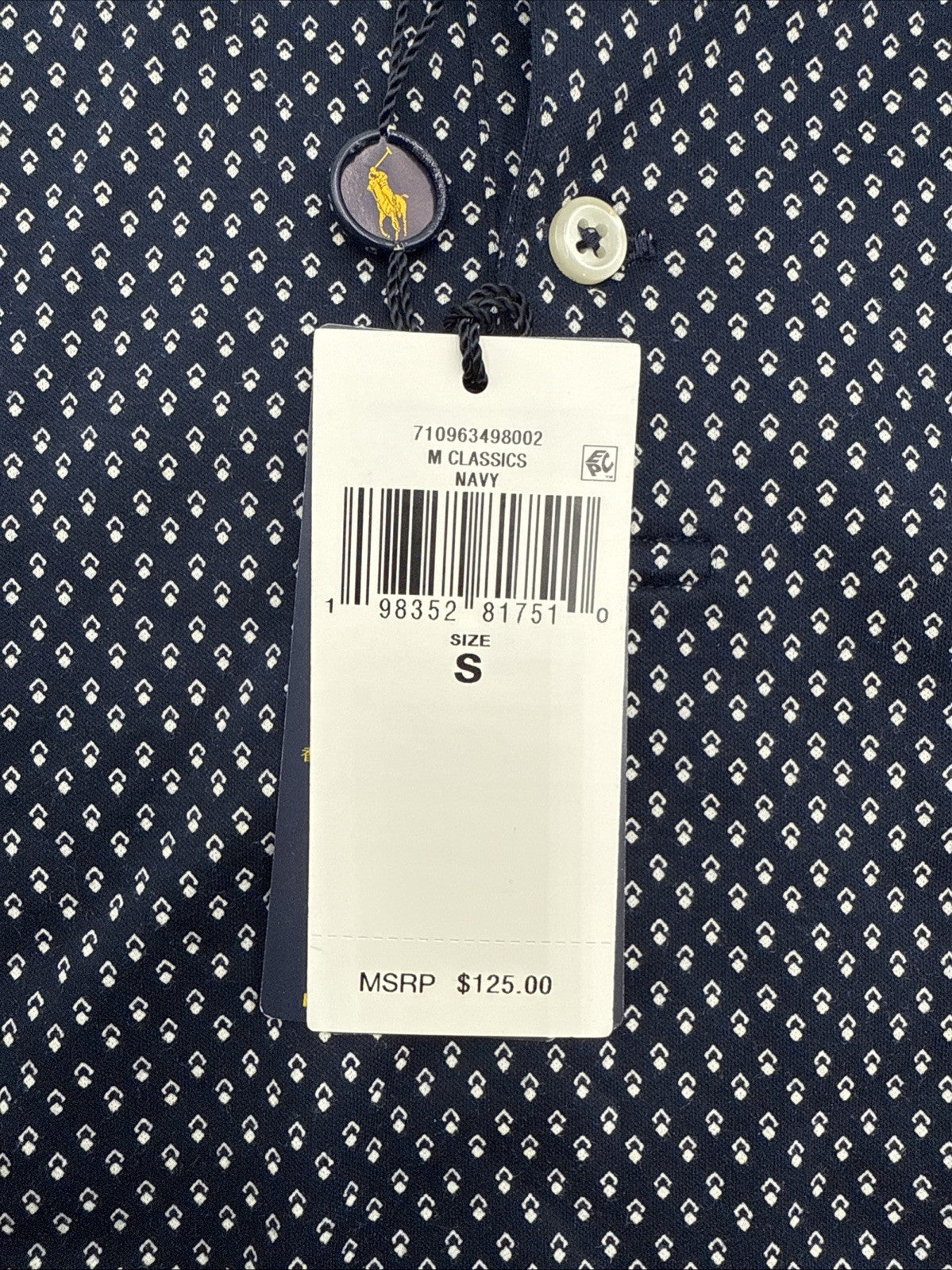 $125 Polo Ralph Lauren Men’s Classic Fit Polo Shirt - Navy Dots - Small - New