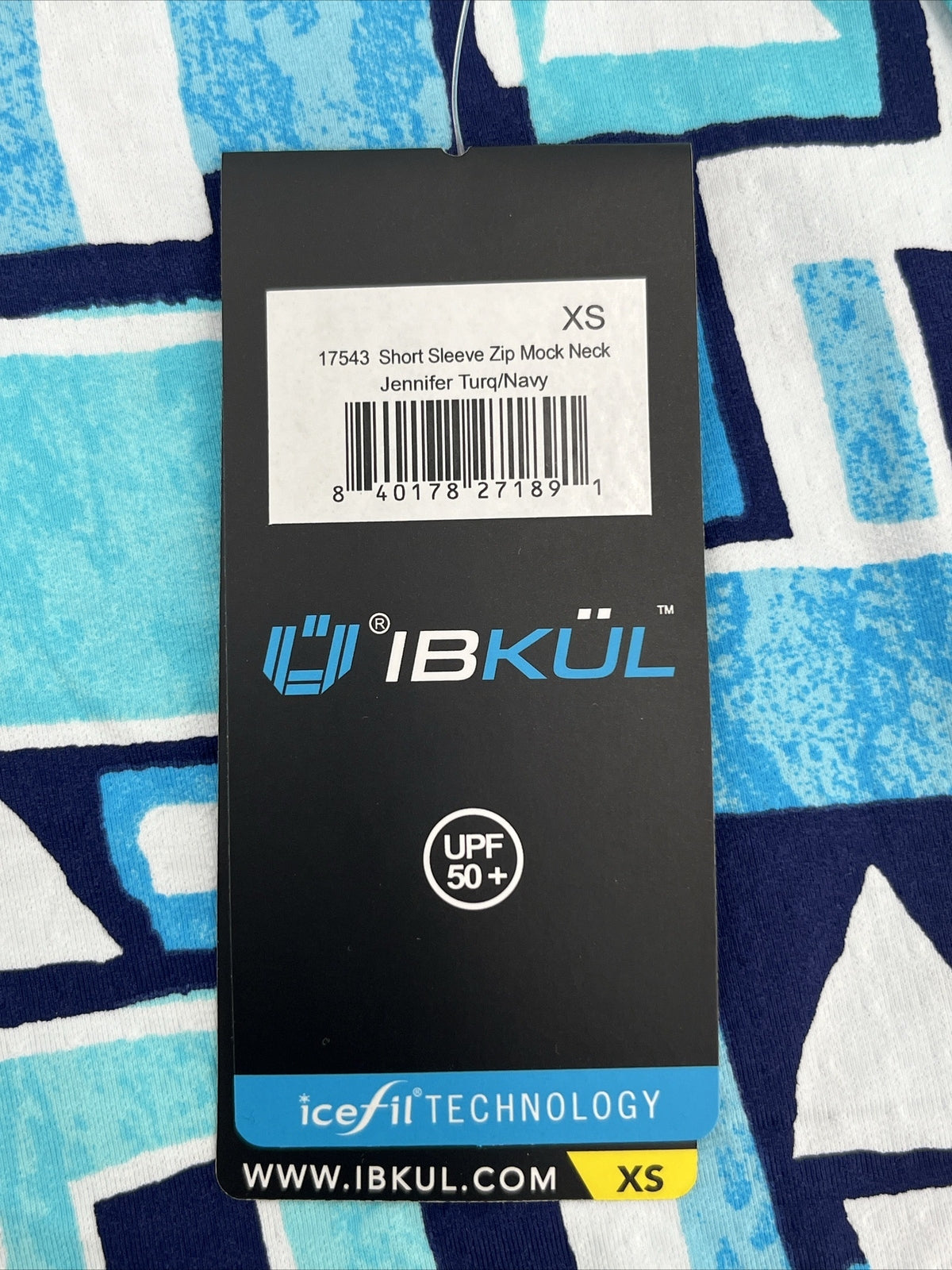 $95 IBKUL Women’s Zip Mock Neck Short Sleeve- Jennifer Turquoise-XSmall-New Tag