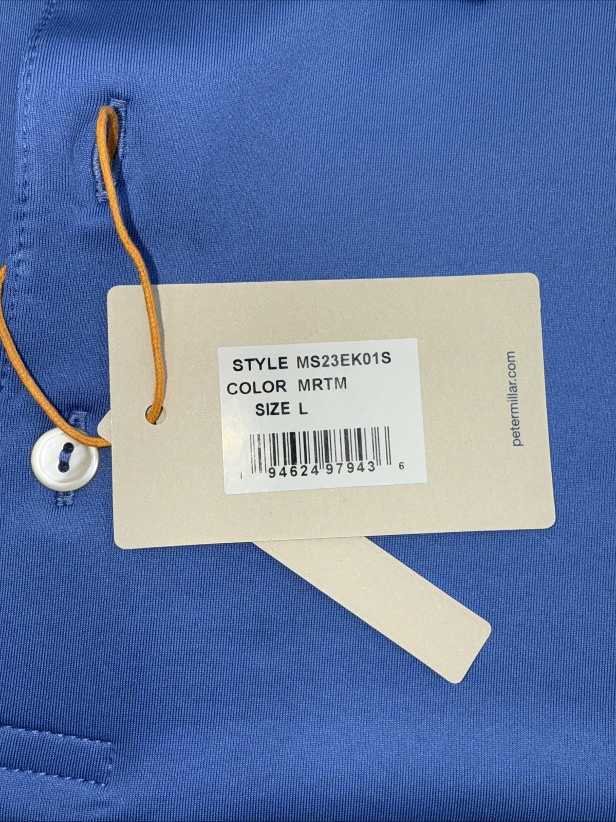 $100 Peter Millar Men’s Golf Jersey Polo Shirt -Maritime Blue - Large -New Tags