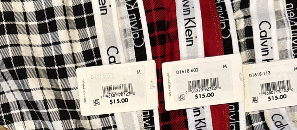 3 Pair Calvin Klein Women’s Carousel Bikini Panty D1618- 1 Red/ 2 White- Medium