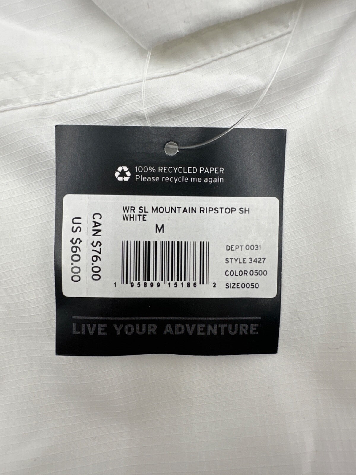$60 Eddie Braun Women’s Mountain Ripstop Shirt - White - Medium - New with tag