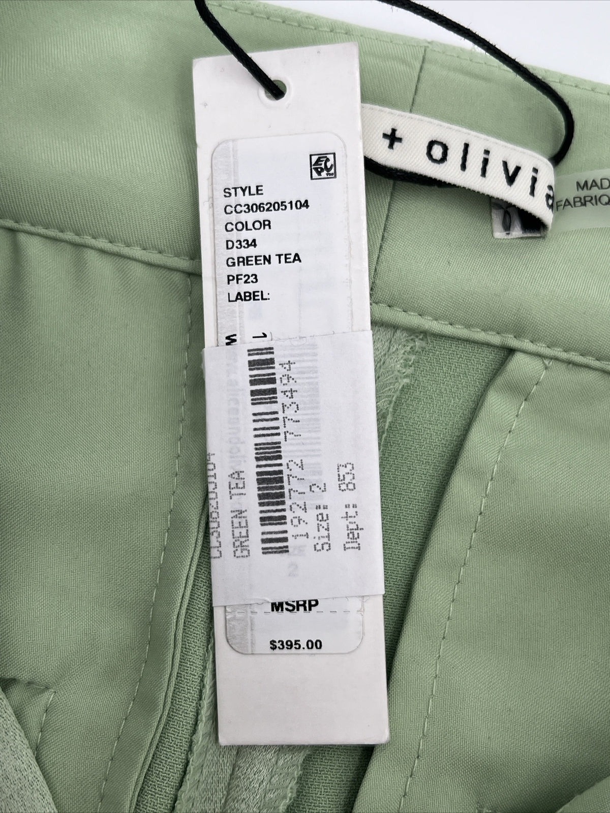 Alice + Olivia Women’s Deanna High-Waist Bootcut Pant-Green Tea-Sz: 2- New $395