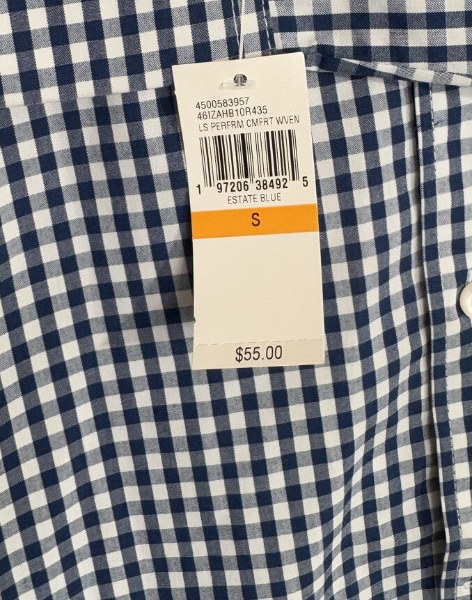 IZOD Men’s Classic Plaid Button-Down Shirt - Blue Estate - Small