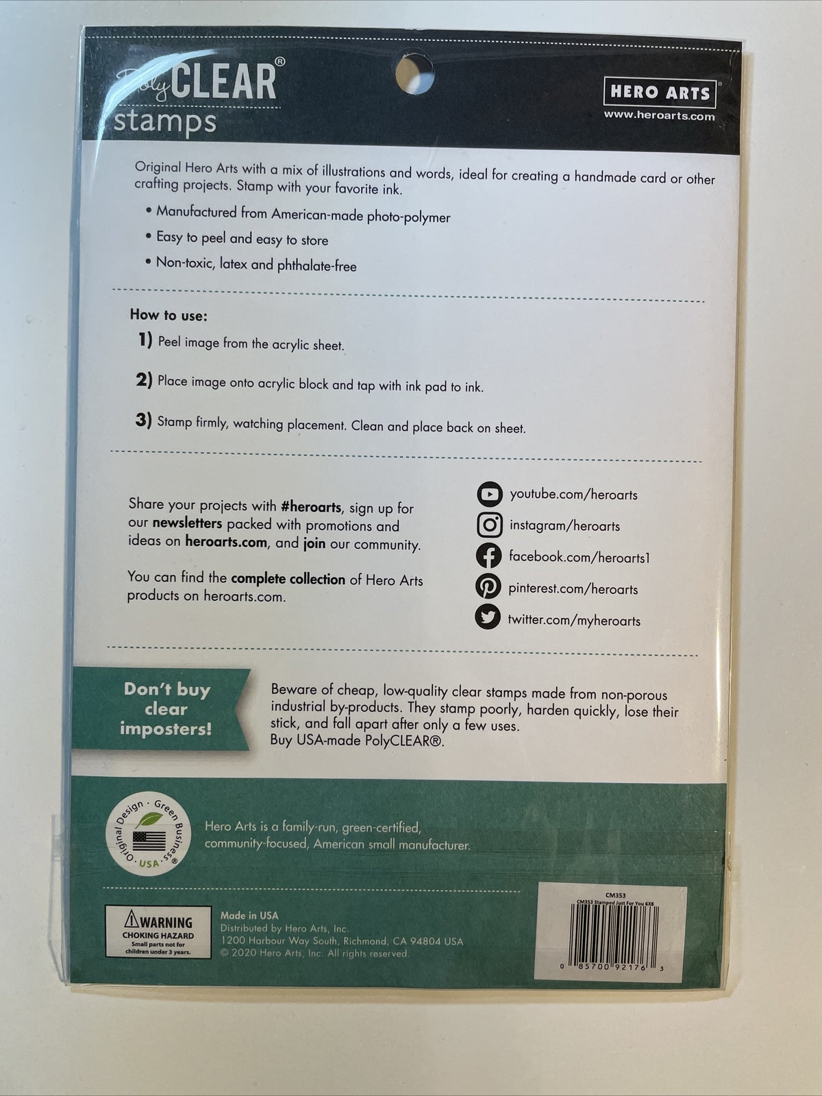 Hero Arts Poly Clear Stamps CM353 - 6" x 8" set - Best Price