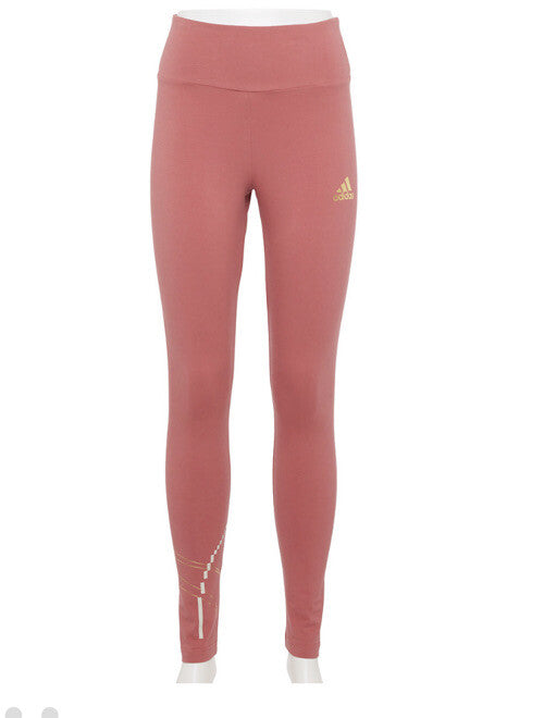 adidas Women’s Holiday Lights Graphic HIGH-WAISTED LEGGINGS- Wonder Red-Large