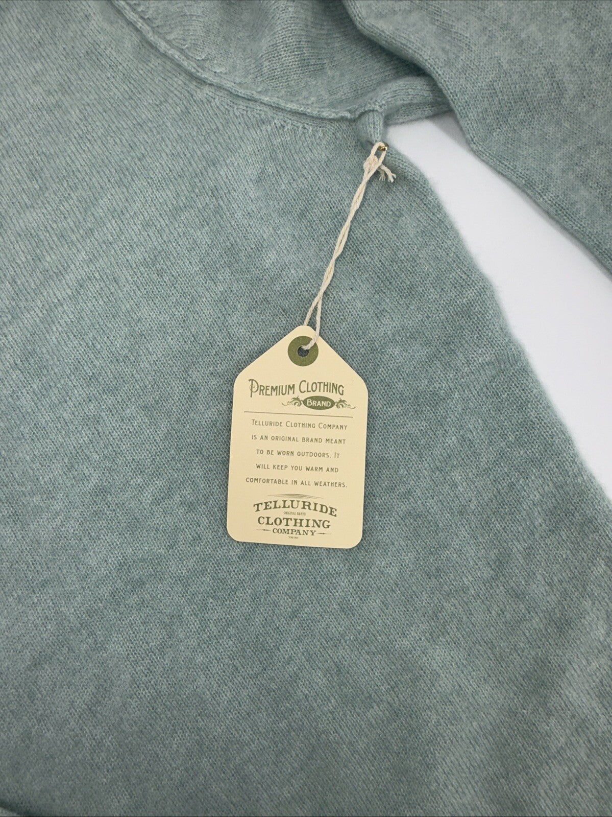 Telluride Clothing Company 2 Ply Cashmere Funnel Neck Sweater-Pistachio-Medium