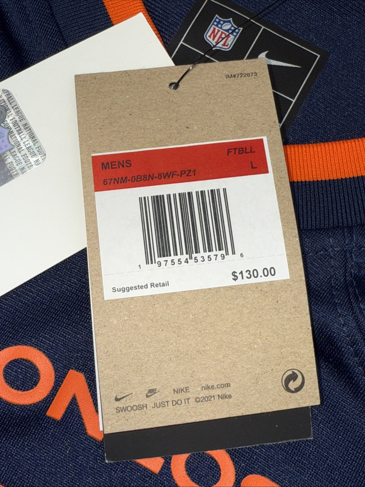 $130 Nike Men’s Patrick Surtain II Denver Broncos Jersey-Blue-Large -New Tags