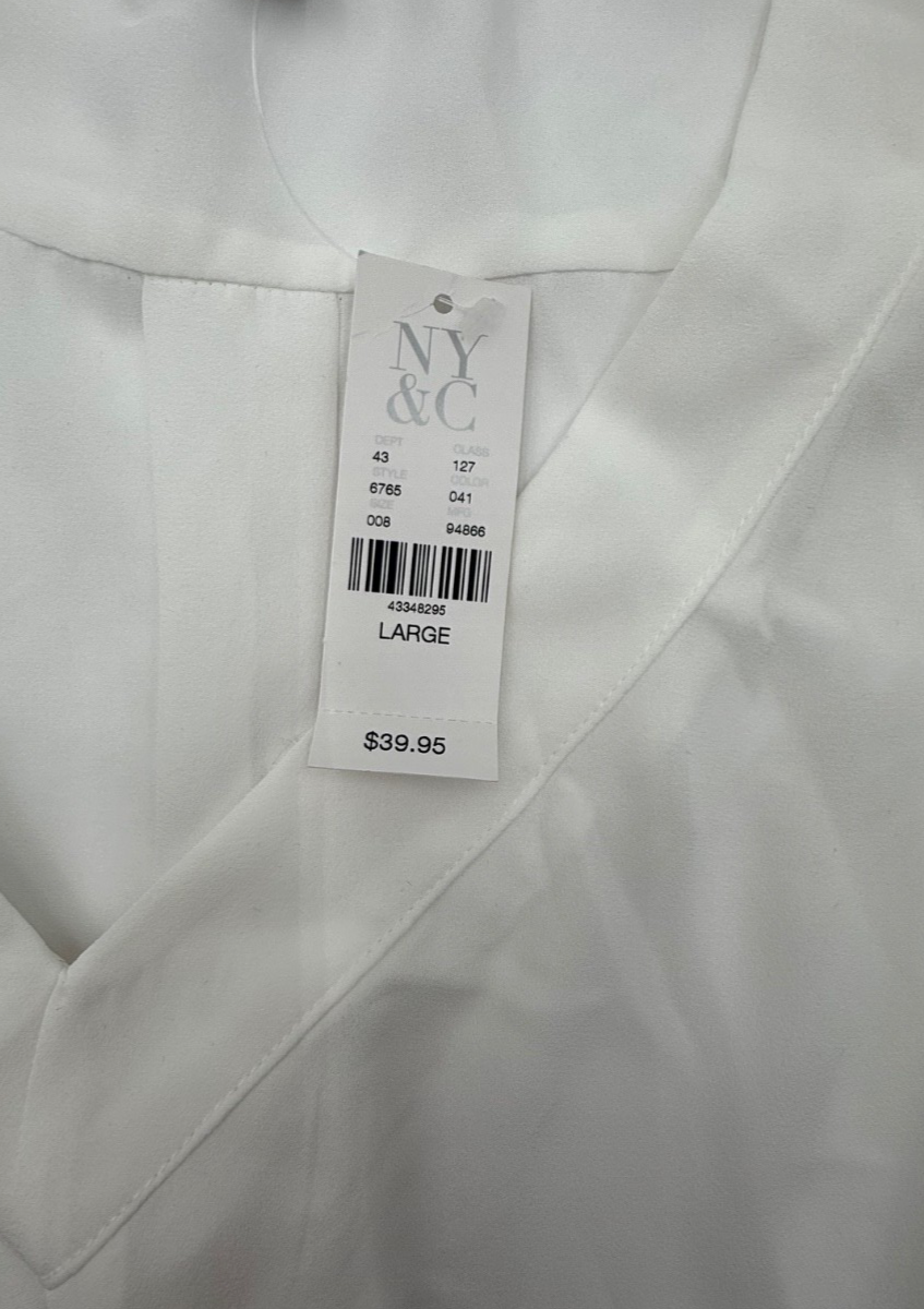 $39 New York & Co. Women’s-Flowy Blouse-White-Large-New Tag