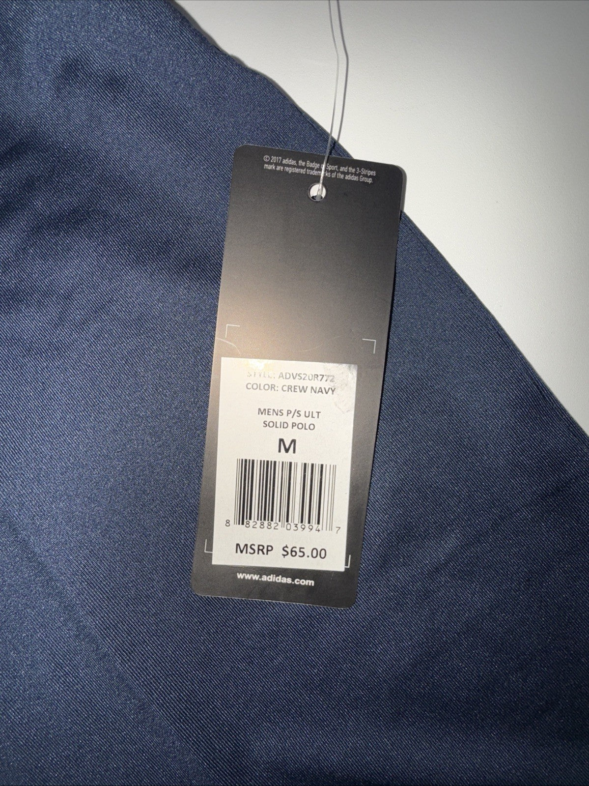 $65 Adidas Men’s Polo Golf Shirt ADVS20R772- Navy Blue- Medium- New Tags