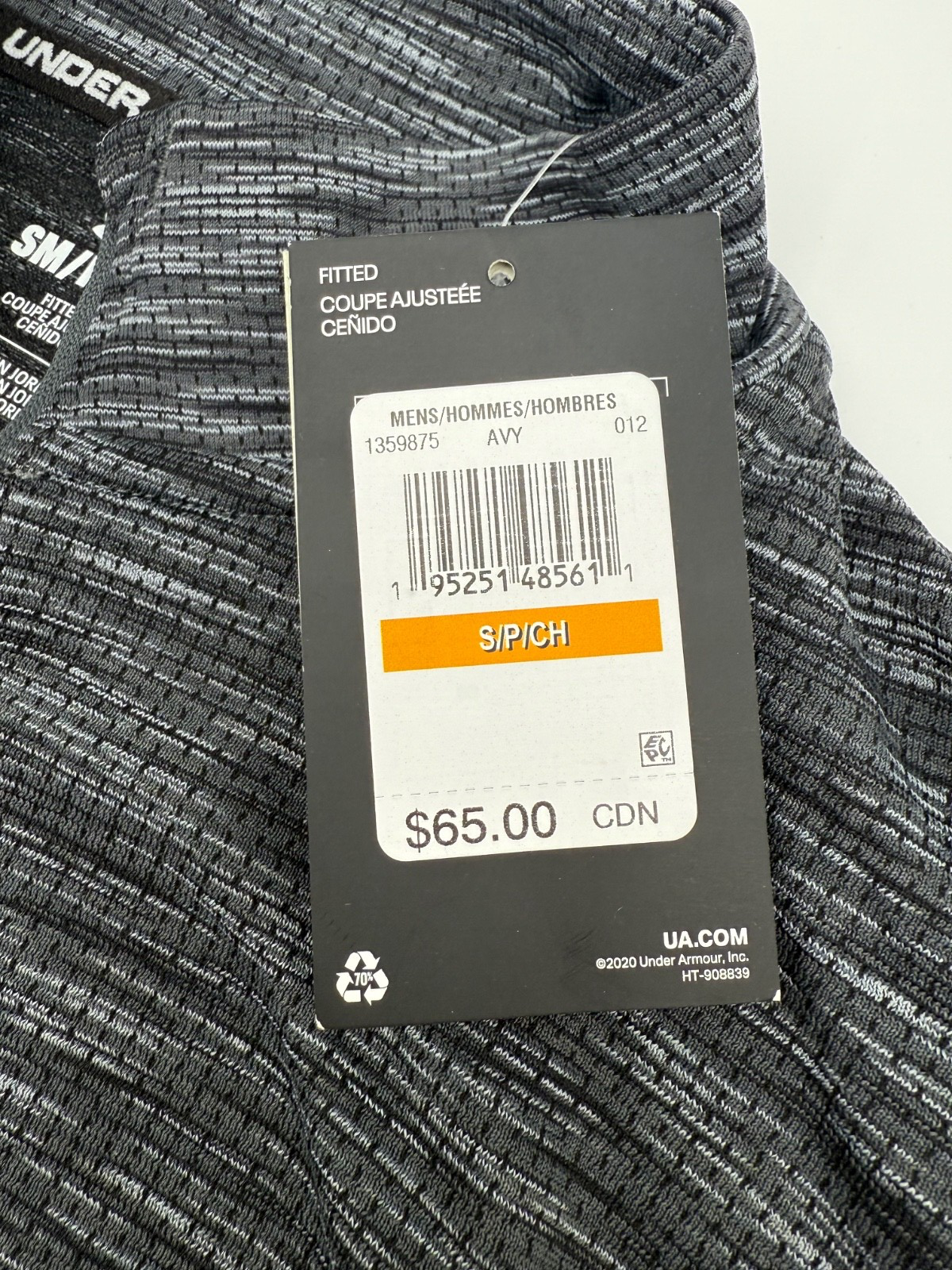 $65 Under Armour Men’s- Fitted Half Zip Top Shirt -Black-Small-New Tag