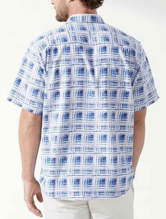 Tommy Bahama Men’s Echo Beach Tiles Shirt-Royal Indigo -2XLarge-New $148