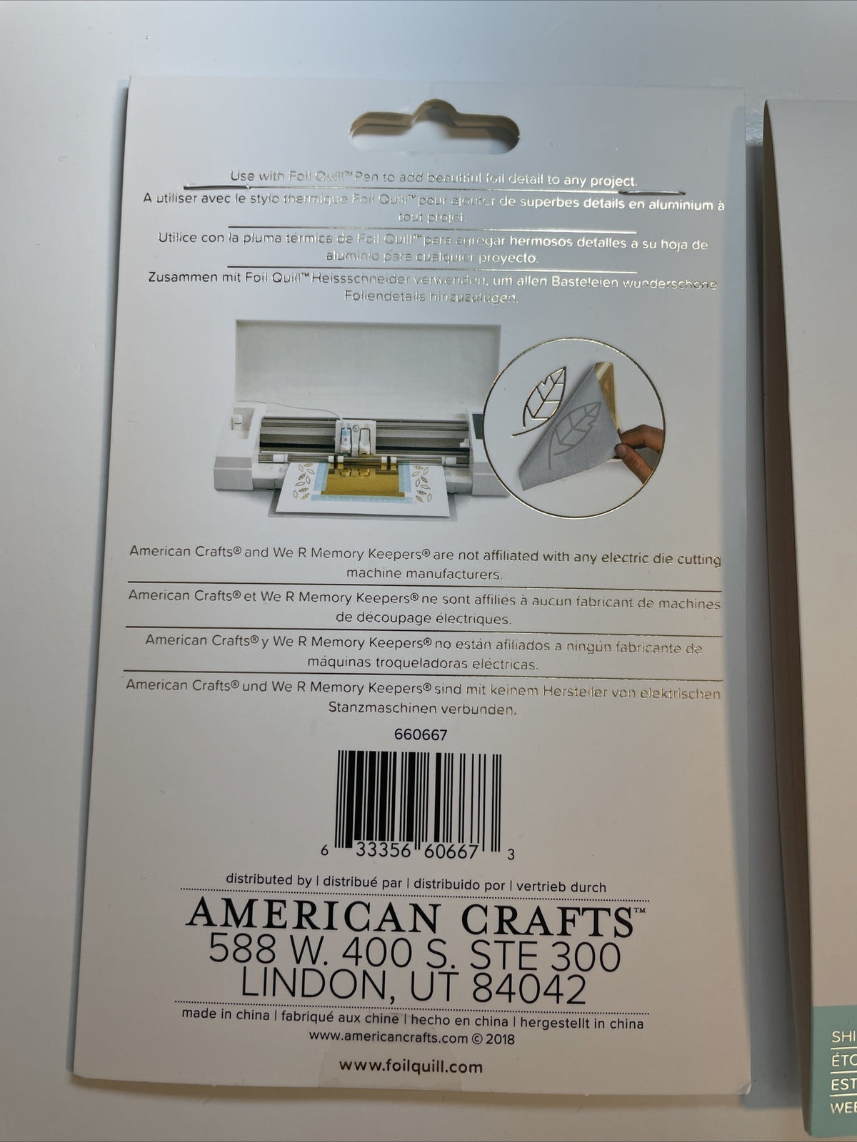 Lot Of 2 We R Memory Keepers Foil Quill Foil Sheets 4"X6" 30/- Gold / Shining