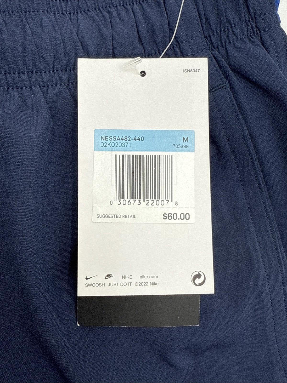 $60 Nike Swim Men’s Contend Swimming 9” Trunks NESSA482-440-Blue-Medium-New Tag