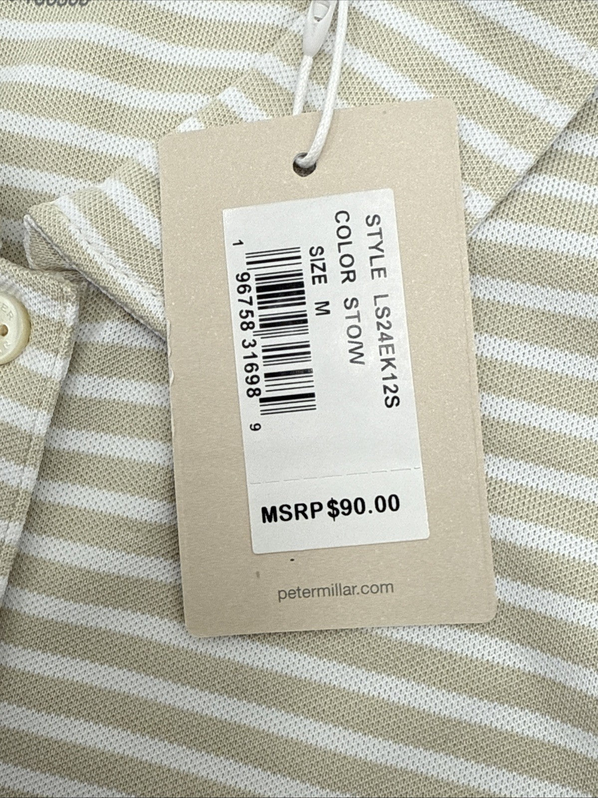 $90 Peter Millar Women’s Banded Striped Sleeveless Top- Stone/White- Medium-New