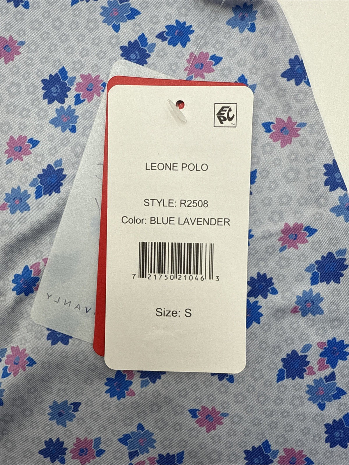$110 Redvanly Men’s Leone Golf Performance Polo Shirt-Blue Lavender -Small -New