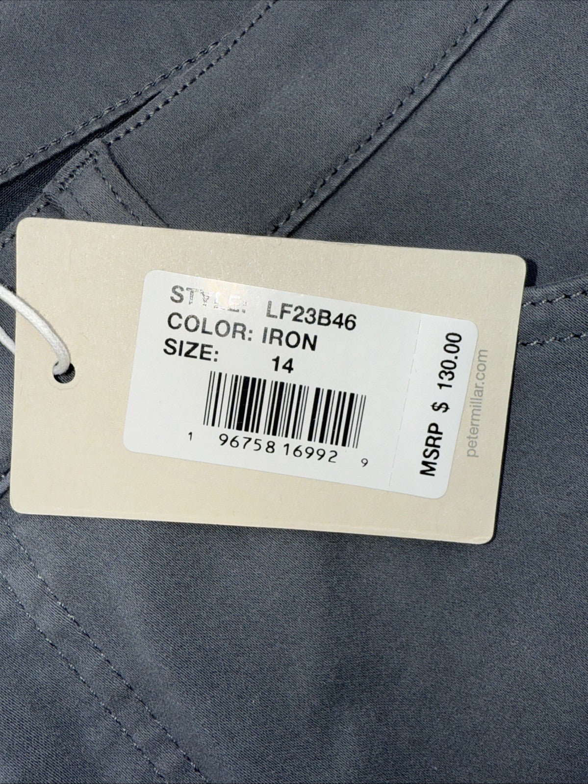 $130 Peter Millar Women's Karlie Stretch Sateen High Rise Pant-Iron-Size 14 -NEW