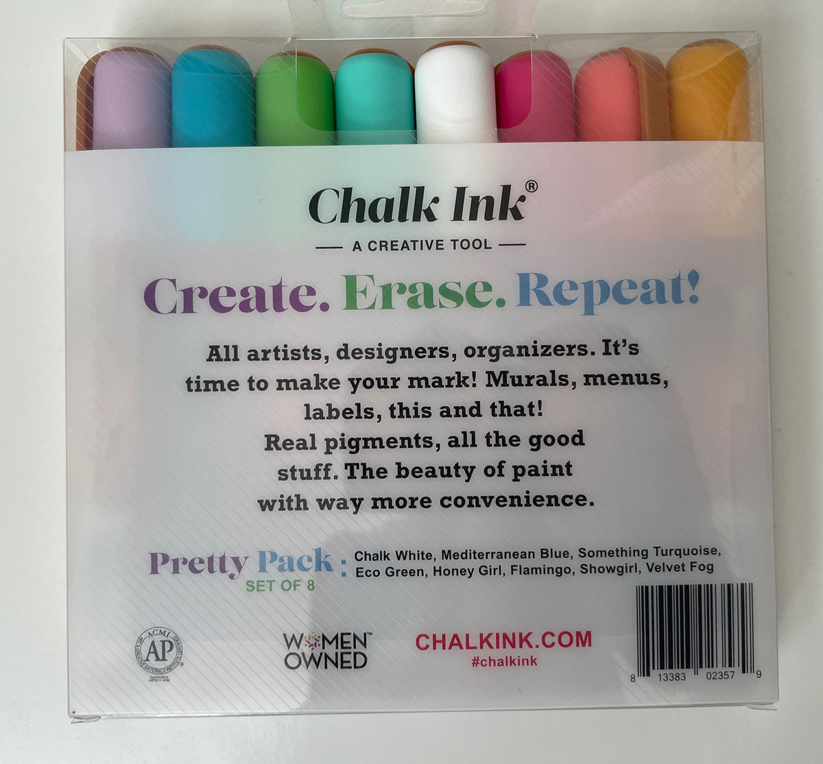 New - Chalk Ink Pretty Pack Markers Set of 8 Erasable Paint Markers 6mm