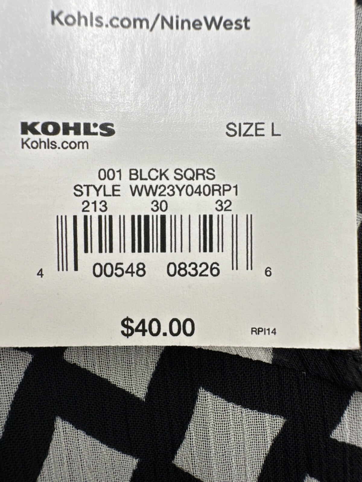 $40 Nine West Women’s Easy Ruffle Skirt - Black/White - Large -New With Tag
