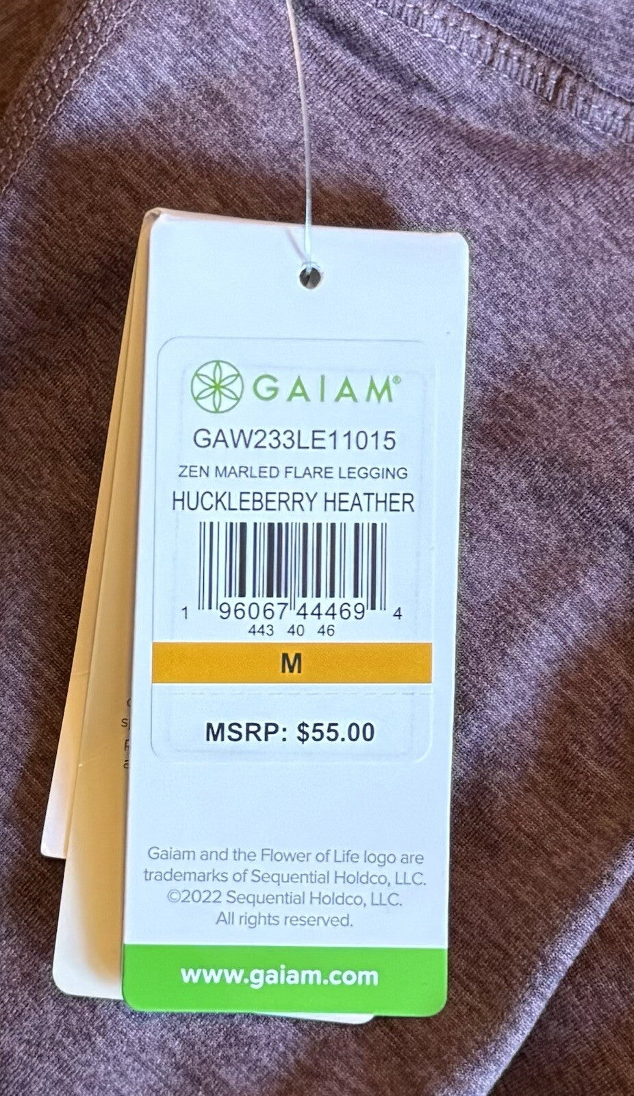 Gaiam Women’s - Zen Marled Flare Legging-Huckleberry Heather-Med- New Tag $55