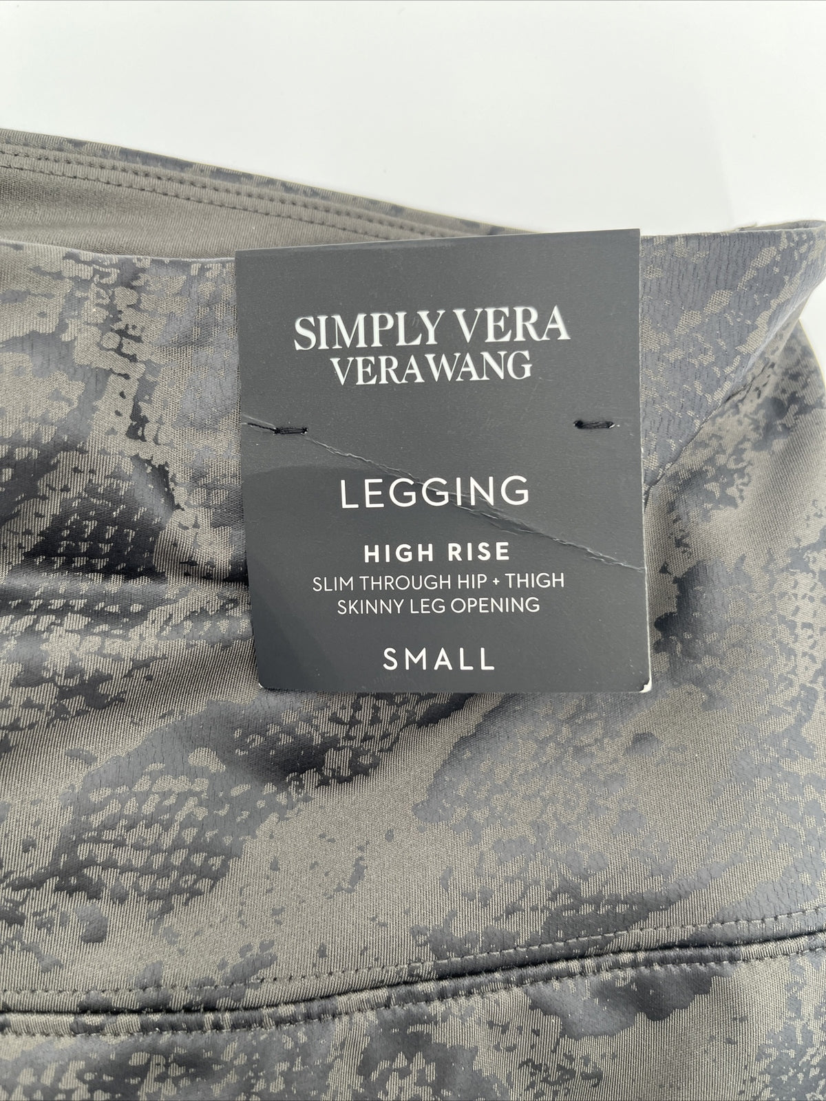 Simply Vera Wang Pants Women’s Faux Leather Leggings-Charcoal Snake - Small-New