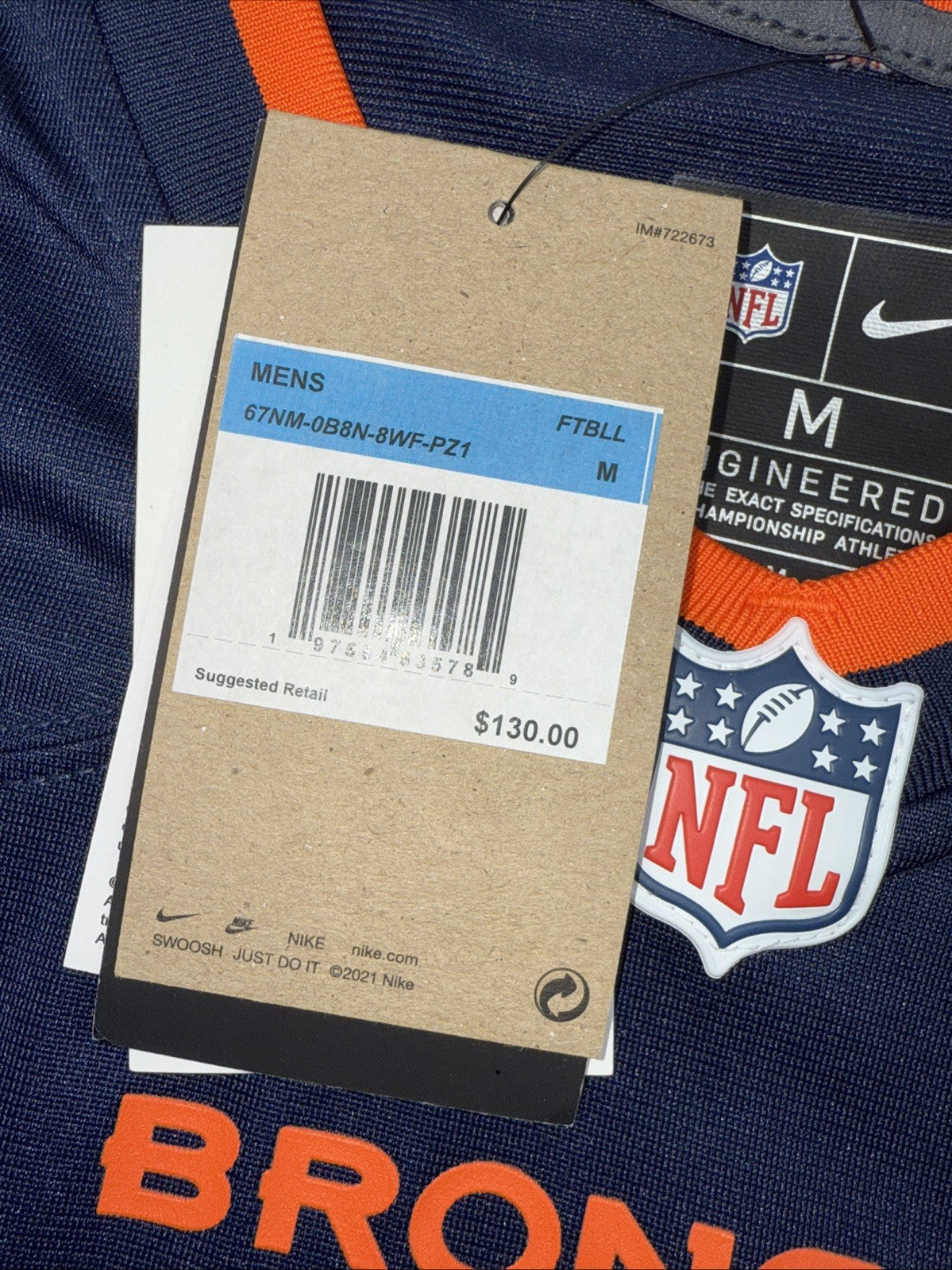 $130 Nike Men’s Patrick Surtain II Denver Broncos Jersey-Blue-Medium-New Tags