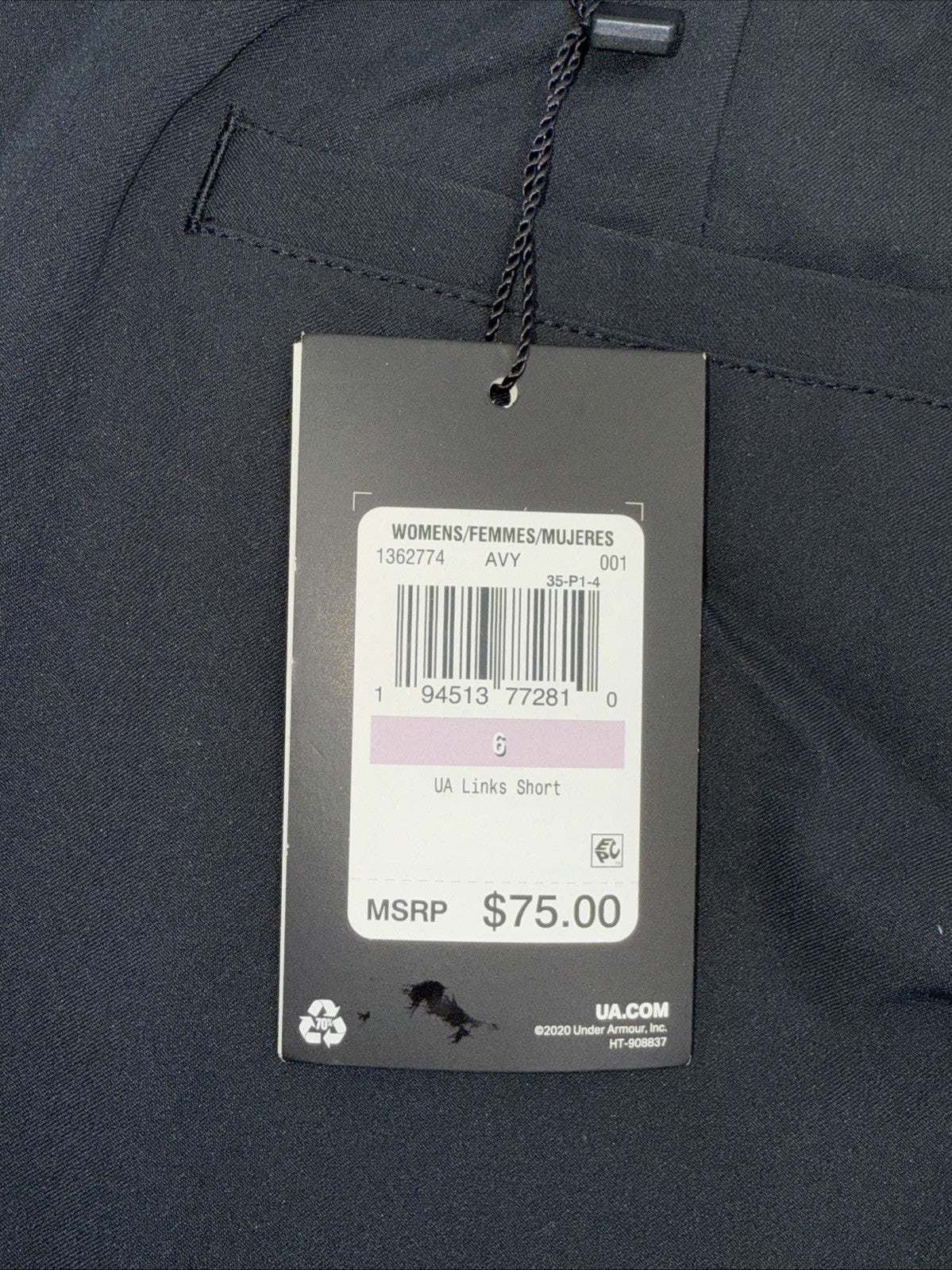 $75 Under Armour Women’s Links Golf 9” Shorts- Black - Size: 6 (29/30”W) - NEW