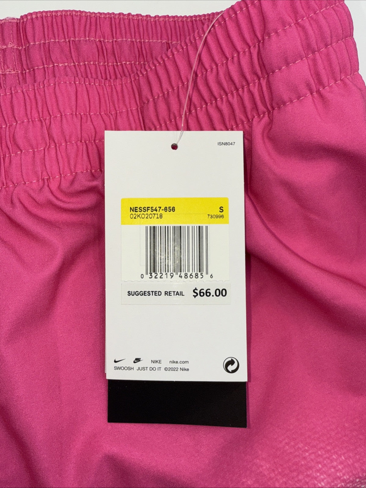 NIKE Men’s Shorts Swim Trunks NESSF547 Ocean Volley 9”-Pink/Grey-Small -New